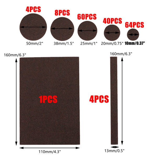 Topteng 181Pcs Furniture Pads Chair Leg Floor Protectors Felt Pads